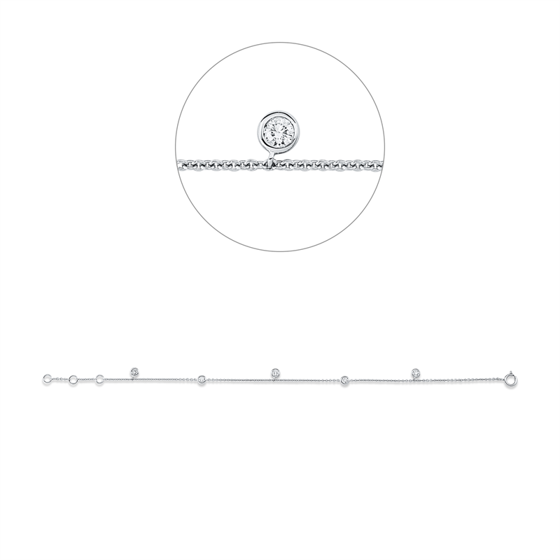 Armband Zarge 18 kt WG, mit ZÖ 15,5 cm + 16,5 cm