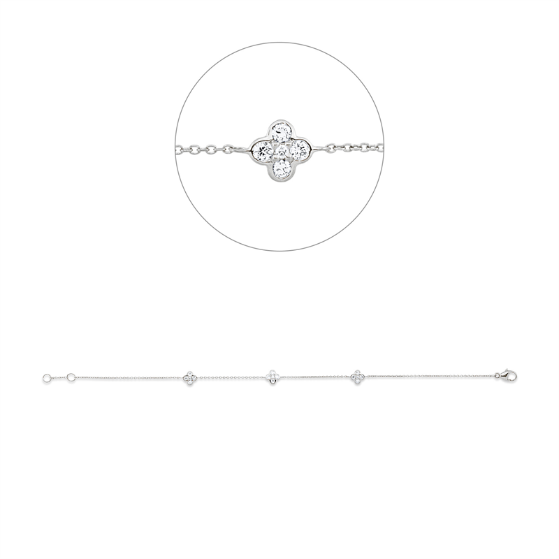Armband 18 kt WG, mit ZÖ 18 cm