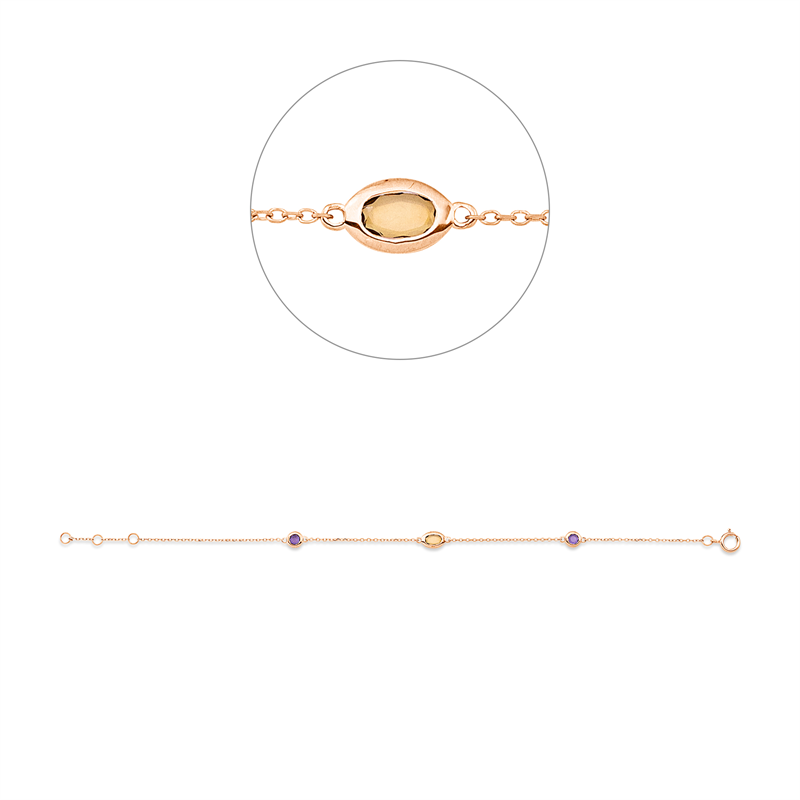 Armband 18 kt RG, mit ZÖ 16 cm + 17 cm