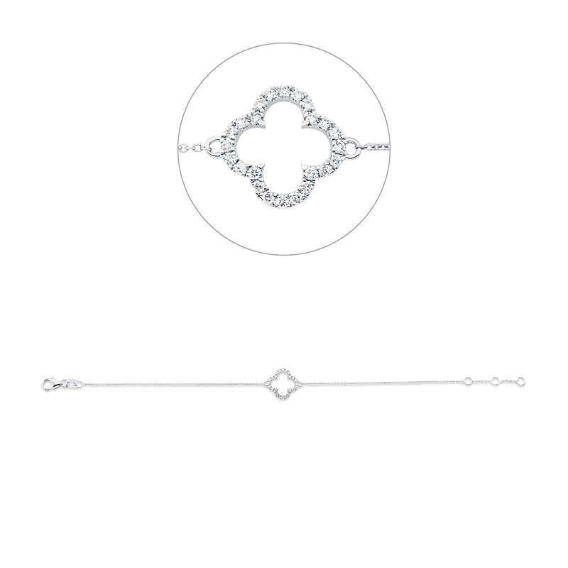 Armband 18 kt WG, mit ZÖ 16 cm + 17 cm