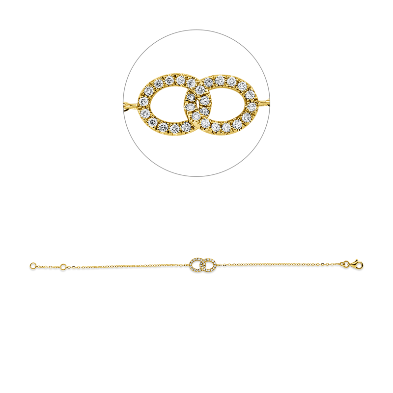 Armband 18 kt GG, mit ZÖ 15.5 cm