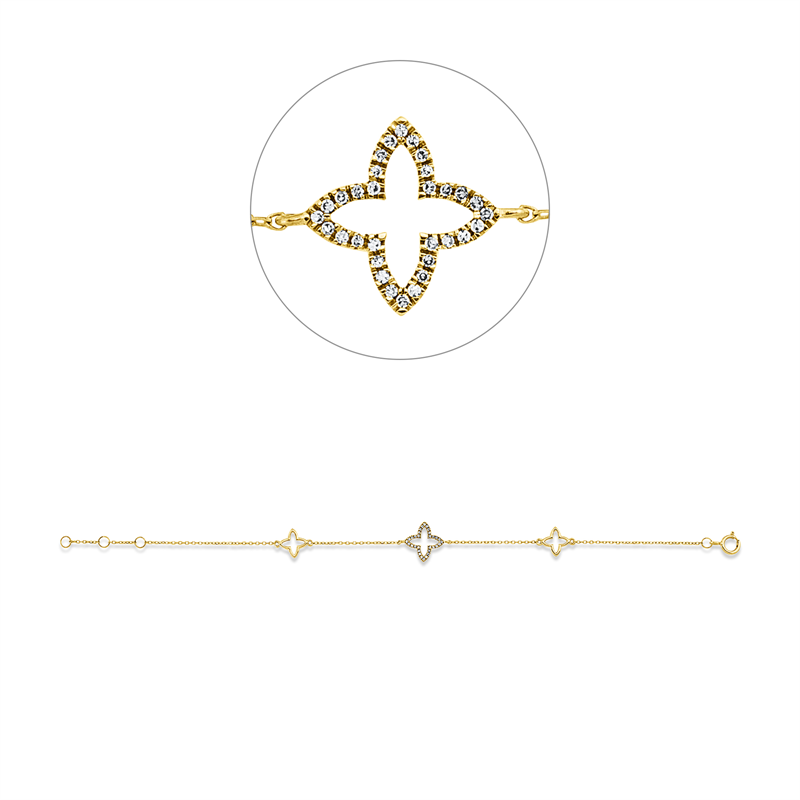Armband 18 kt GG, mit ZÖ 16 cm + 17 cm