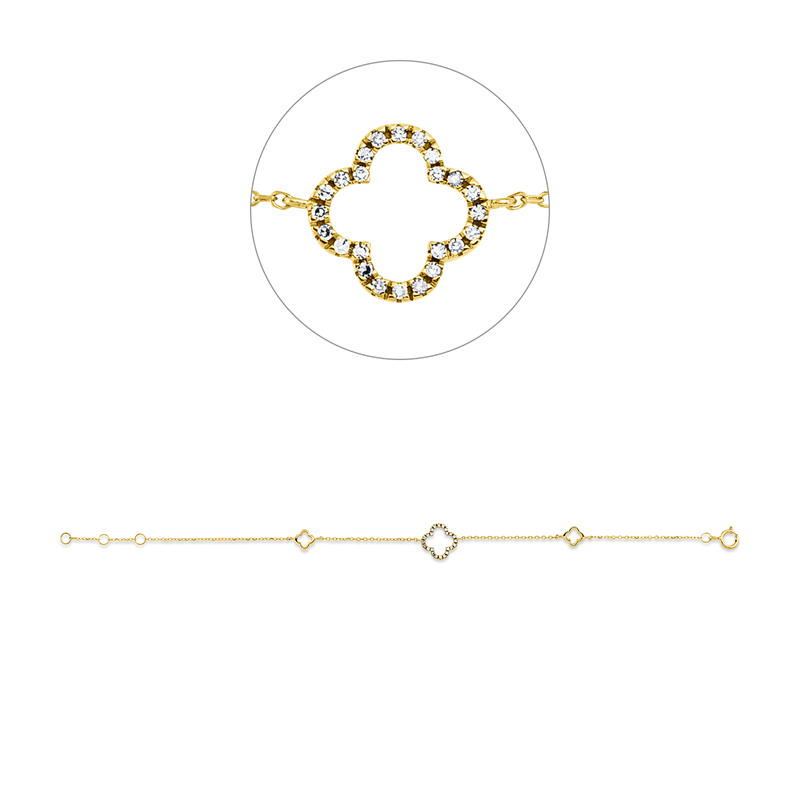 Armband 18 kt GG, mit ZÖ 16 cm + 17 cm