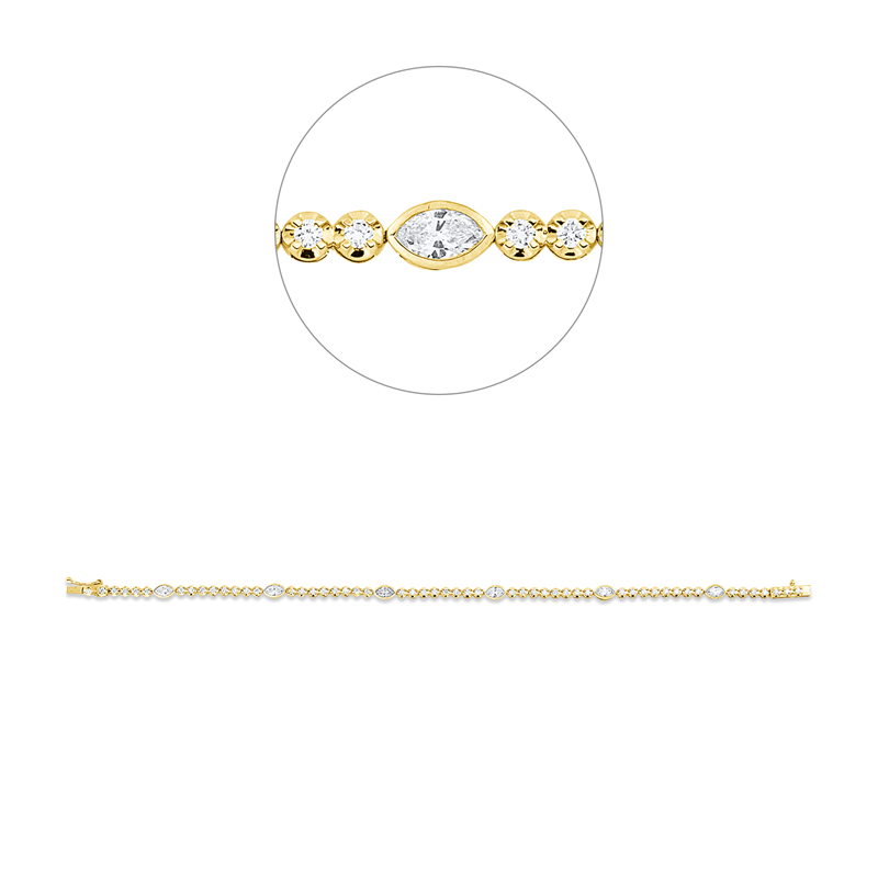Armband 18 kt GG+WG