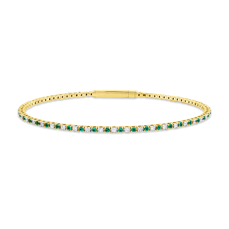 Armreif 18 kt GG, Fassung rhodiniert