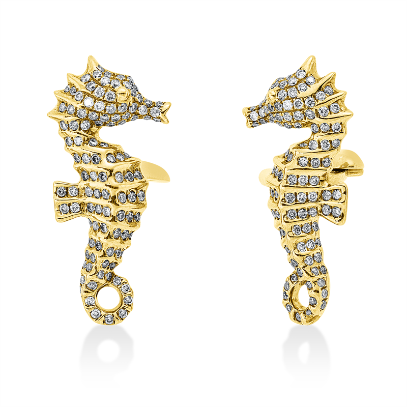 Manschette 18 kt GG Seepferdchen